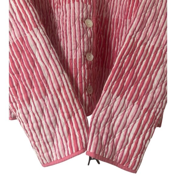Roller Rabbit Checkboard Stripe Marni Pink Cropped Quilted Cotton Jacket L - Picture 13 of 16